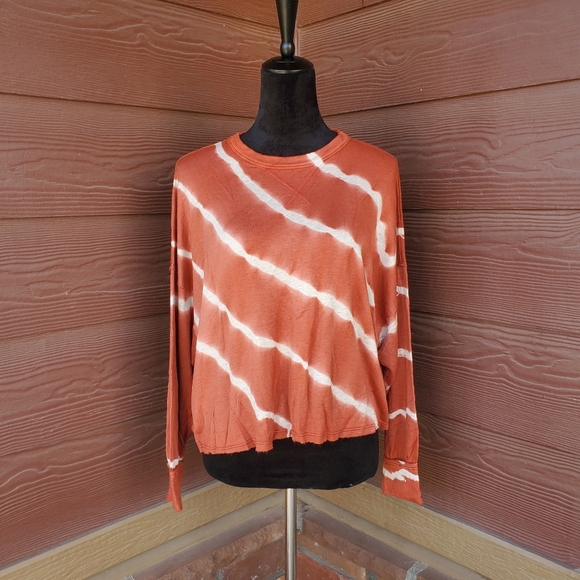NWT Maronie by Anthropologie Women's Size Large Cropped Pullover Top Tie-Dye - Picture 1 of 16